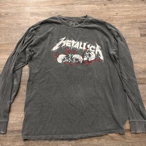 Grey Cotton Distressed style Metallica shirt